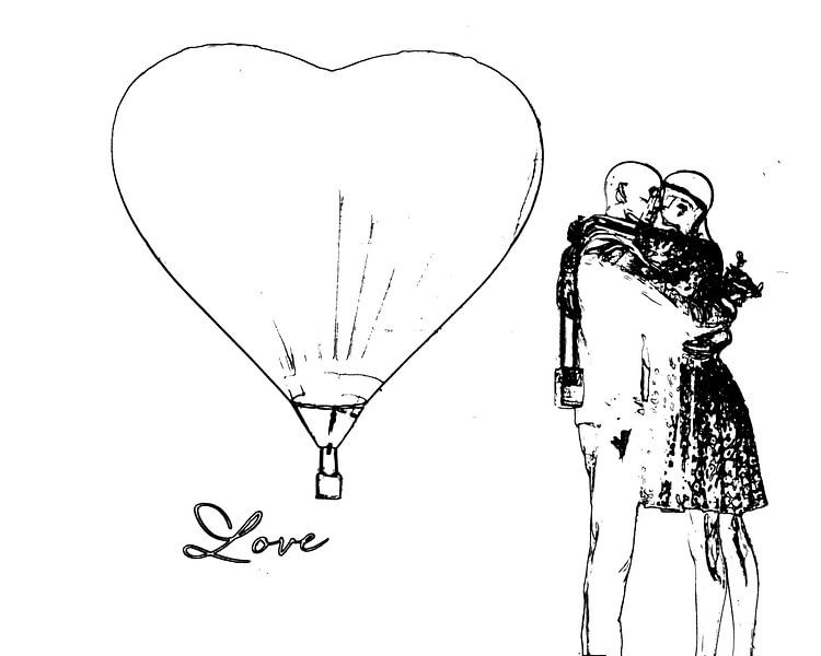 Geliefden tekening schets van Bild.Konserve