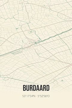 Carte ancienne de Burdaard (Fryslan) sur Rezona