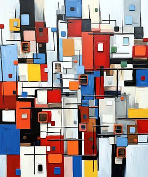 Mondriaan Stijl Abstract van Jacky