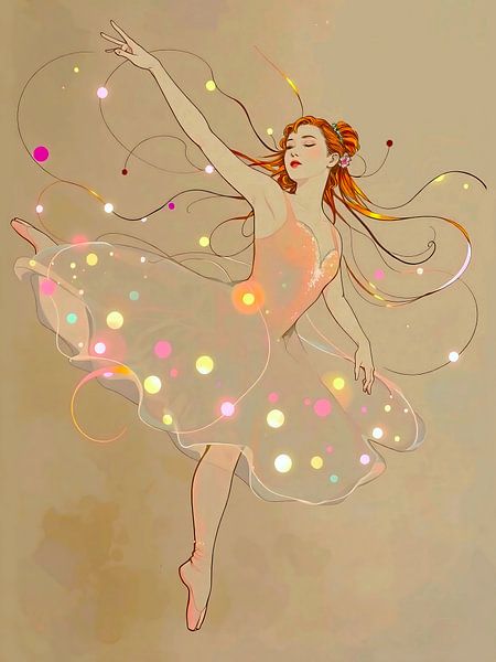Ätherisch Strahlende Ballerina in Bewegung von A.D. Digital ART