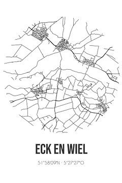 Eck en Wiel (Gelderland) | Landkaart | Zwart-wit van MijnStadsPoster