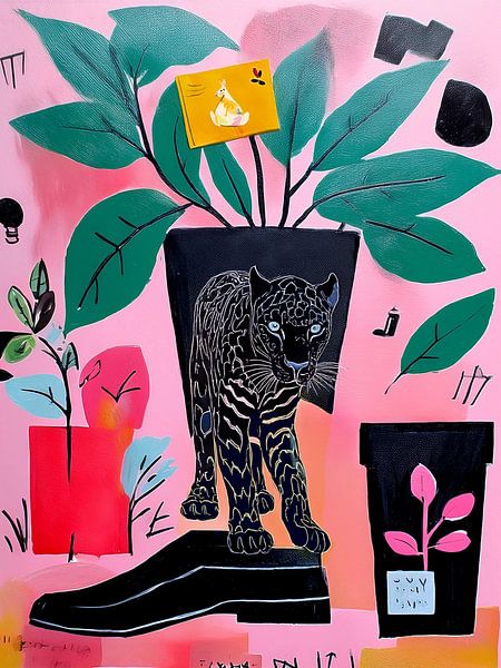 Panter Cowboyboot Collage van Lianne Louise
