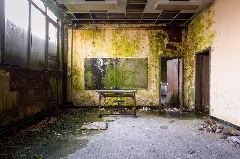 Verlassene Schultafel voller Schimmel. von Roman Robroek – Fotos verlassener Gebäude