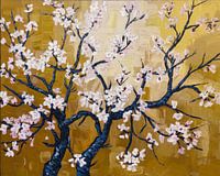 Elegant blossom branches with gold