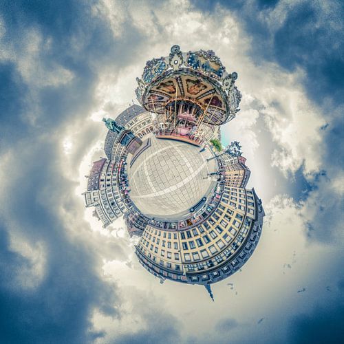 Mini planète 360° - Place Guttenberg à Strasbourg.