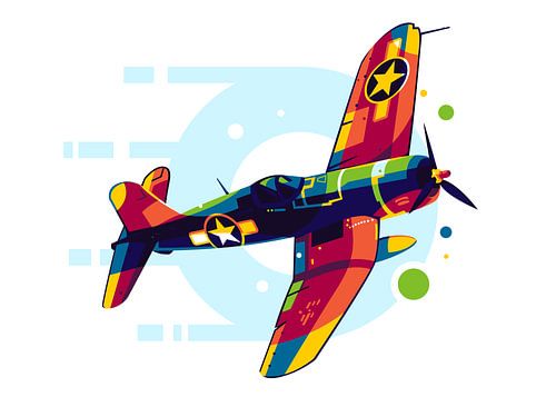 F4U Corsair Vliegen in Pop Art