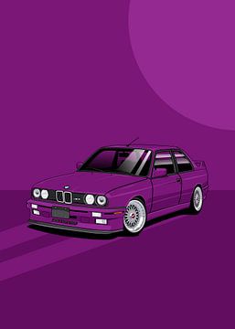 Art Car BMW E30 M3 purple by D.Crativeart