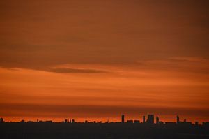 Magnifique coucher de soleil sur La Haye et Delft sur Marcel van Duinen