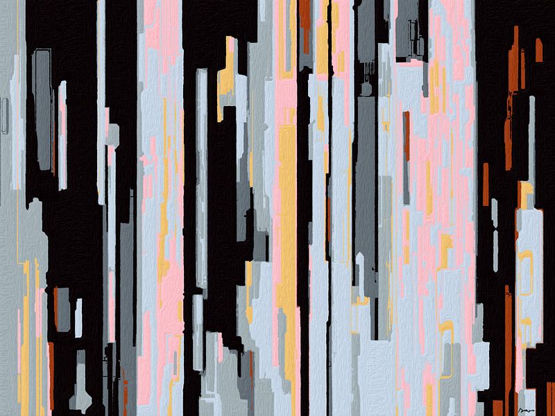 Abstractie, Stedelijk landschap, Sim City. van SydWyn Art