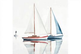 Segelboot-Motiv im Wasser – Ruhig und Klar von Poster Art Shop