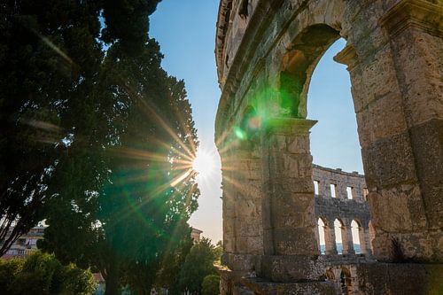 Het oude Amfitheater van Pula in  Kroatië
