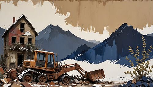 vervallen huis aan het fjord