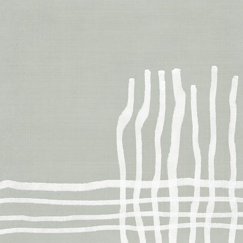 Abstraktes Kunstwerk in Salbeigrün mit Texturen und Pinselstrichen