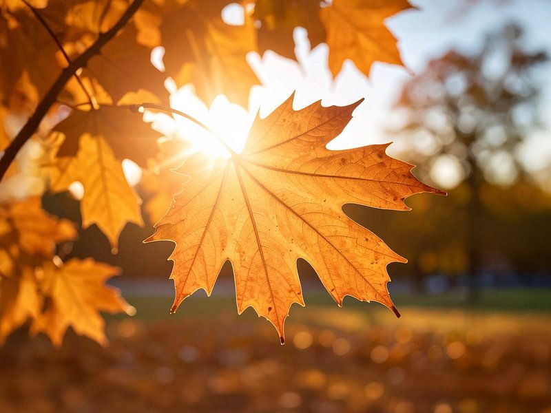 Herfstbladeren in het zonlicht , Herfstbladeren in het zonlicht van Christina Bauer Photos