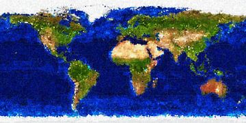Cubist World Map by Frans Blok