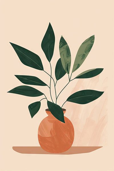 Simple elegance - Minimalist plant display by Poster Art Shop