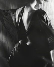 Stylish boudoir portrait in black and white by Carla Van Iersel