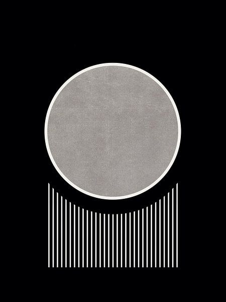 Moon Black and White by Mad Dog Art