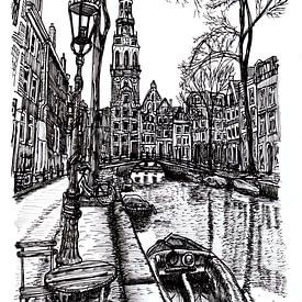 Drawing Zuiderkerk Groengracht Amsterdam by Hendrik-Jan Kornelis