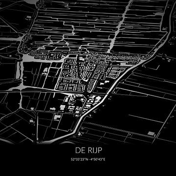 Schwarz-weiße Karte von De Rijp, Nordholland. von Rezona