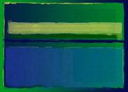 Peinture abstraite de vert et de bleu par Rietje Bulthuis Aperçu