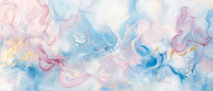 Sanfte Farbschwaden in Blau-Tönen von Poster Art Shop