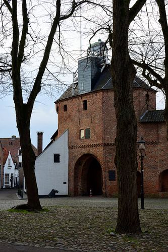 Zicht op de Vischpoort in Harderwijk
