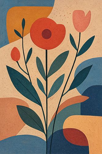 Abstracte botanische illustratie.