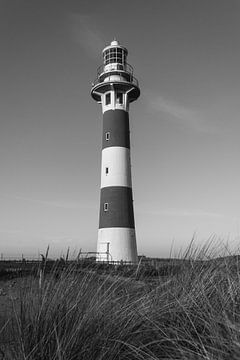Leuchtturm Nieuwpoort | Landschaft | Schwarz und Weiß von Daan Duvillier