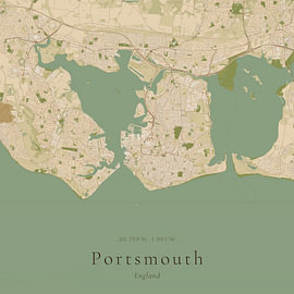 Vintage map of Portsmouth, United Kingdom by Prints of Place