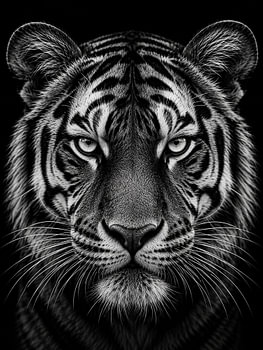 Der gestreifte Jäger – Tiger in Schwarz-Weiß