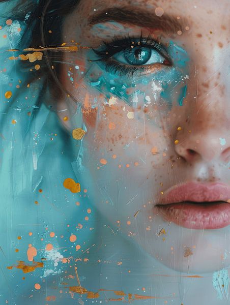 Colour me pretty, portrait moderne avec &quot;paint splatters&amp;quot ; par Studio Allee