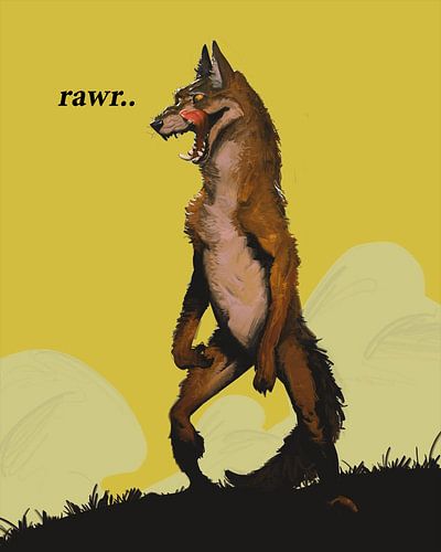 hungriger wolf kunstwerke von bella arts