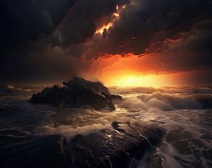 Düstere Stunde am Meer