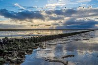 Prachtige lucht boven de waddenzee