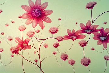 Fond avec illustration de peinture florale sur Animaflora PicsStock
