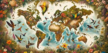 Weltkarte der Natur von Maps Are Art