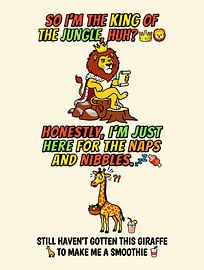 De koning van de jungle: de leeuw doet een grappig dutje