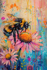 Abeilles peinture abstraite