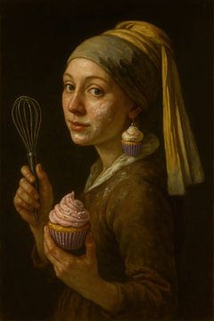 Meisje met de cupcake van Poster Art Shop