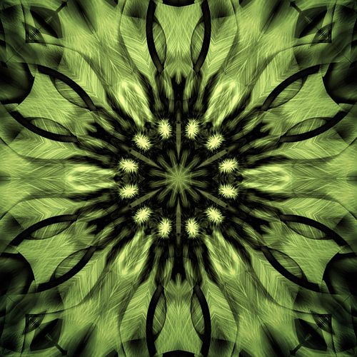 Lichtgevende groene mandala van Sabine Wagner