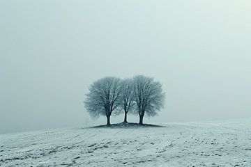 Winterlandschap van bovenaf van fernlichtsicht