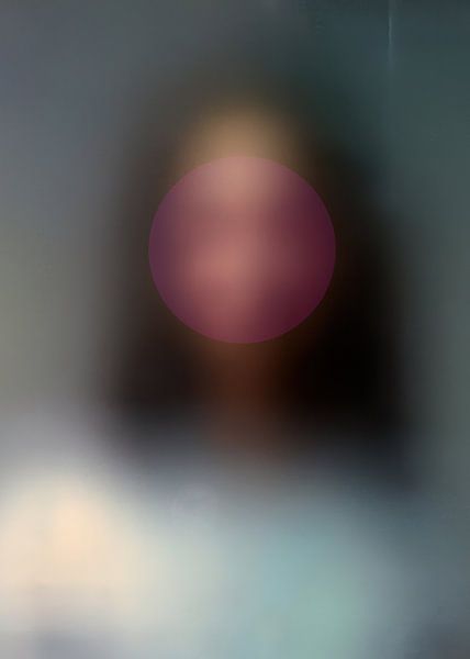 Abstraktes Porträt &quot;rosa und blau&quot; von Carla Van Iersel