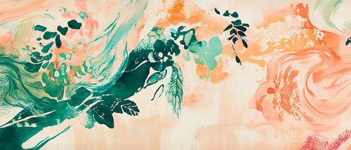 Abstracte aquarelkunst met bloemen