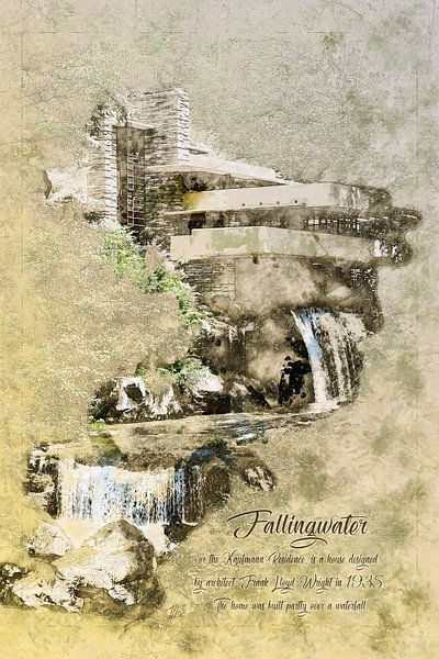 Fallingwater, Frank Lloyd Wright, Hochformat von Theodor Decker