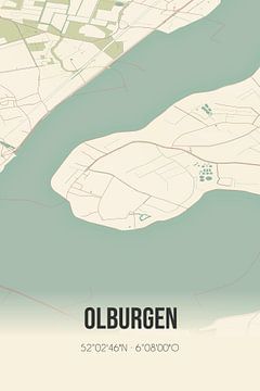 Vintage landkaart van Olburgen (Gelderland) van Rezona