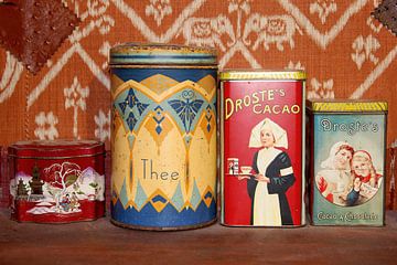 Brocante Droste storage cans (seen at vtwonen) by Inge Hogenbijl