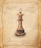 Chess king. Antique vintage art for chess players.