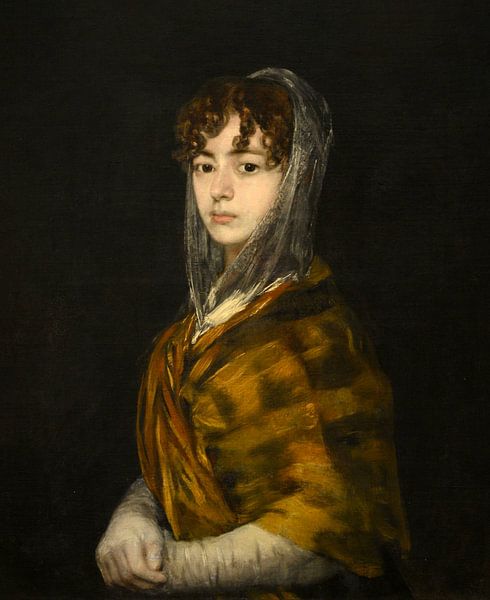 Francisca Sabasa y Garcia - Portret vrouw oude meester van Francisco Goya (gezien bij vtwonen) van Vintage en botanische Prenten