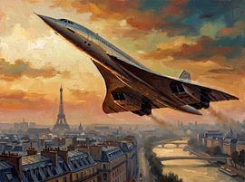 Die Concorde über Paris zur goldenen Stunde von Jan Keteleer